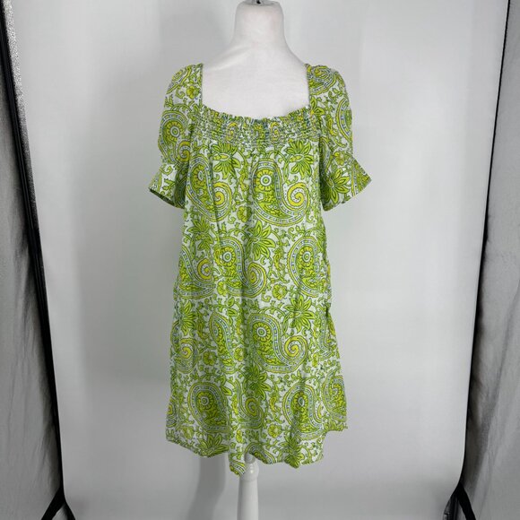 J.Crew x SZ Blockprints Citrus Paisley Mini Dress Size Medium - Picture 3 of 13